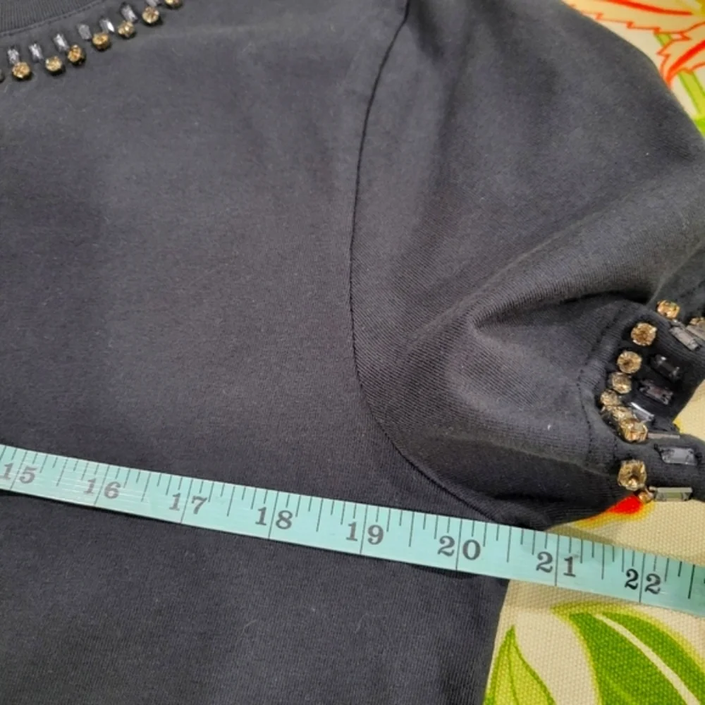 J Crew Relaxed Crystal Embellished Cropped T Shirt Size S CD118